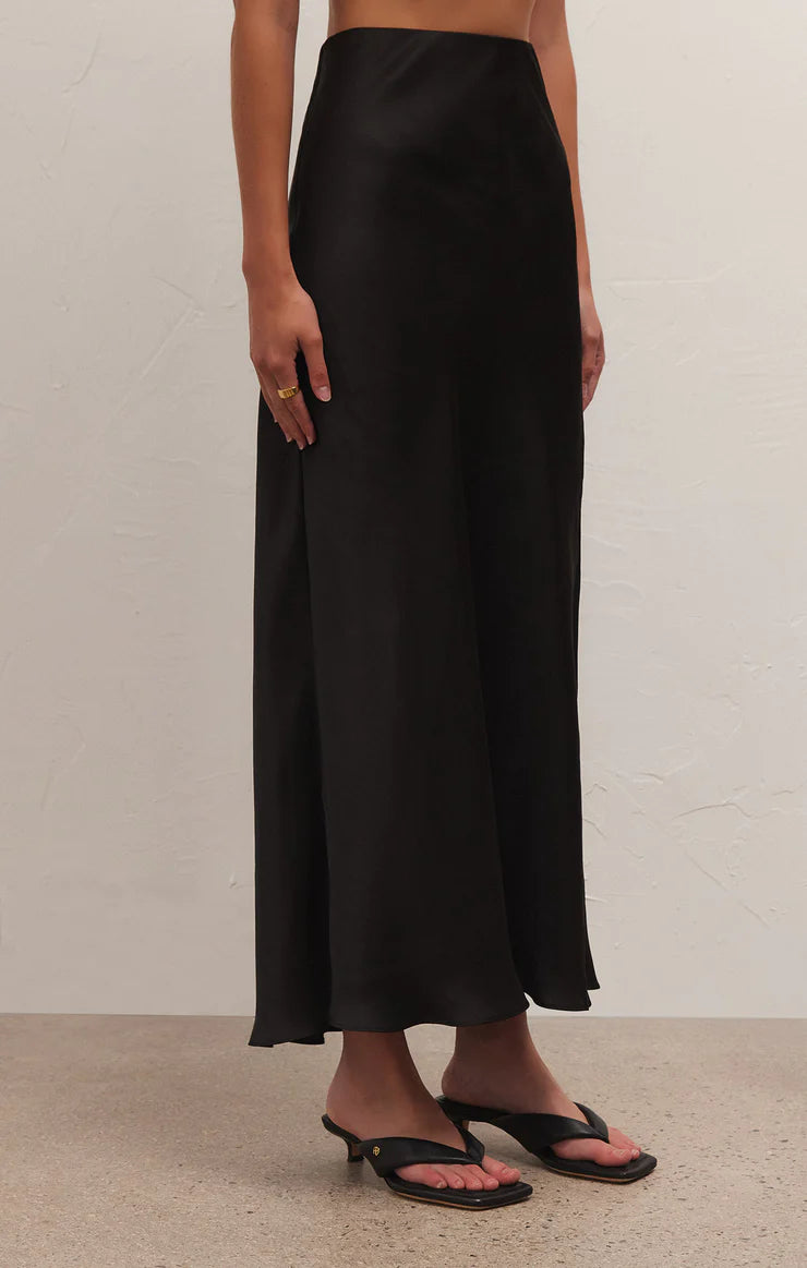 Europa Poly Sheen Midi Skirt