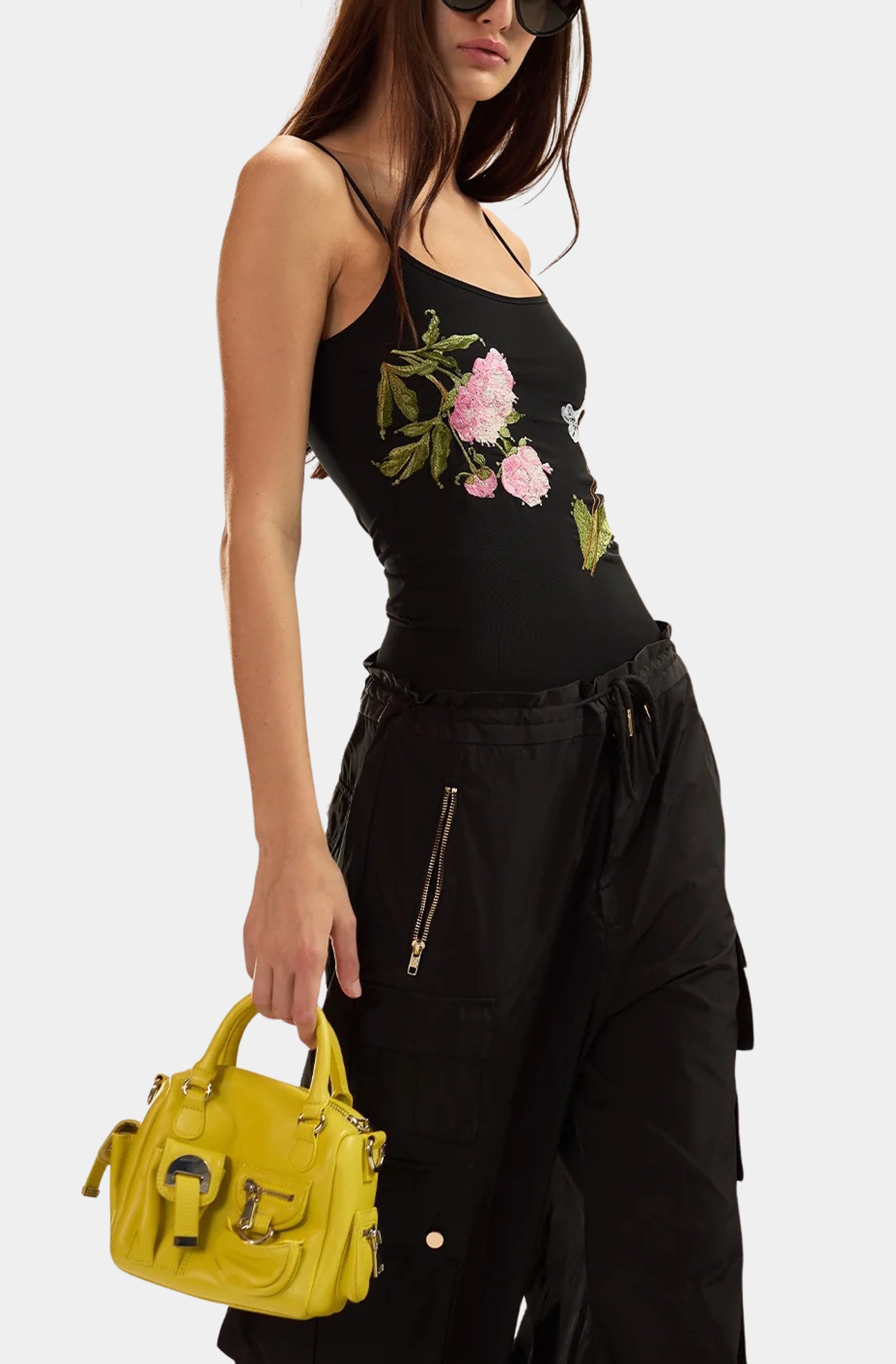 Embroidered Mesh Tank Top