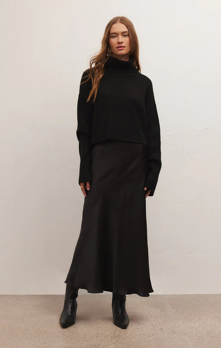 Europa Poly Sheen Midi Skirt