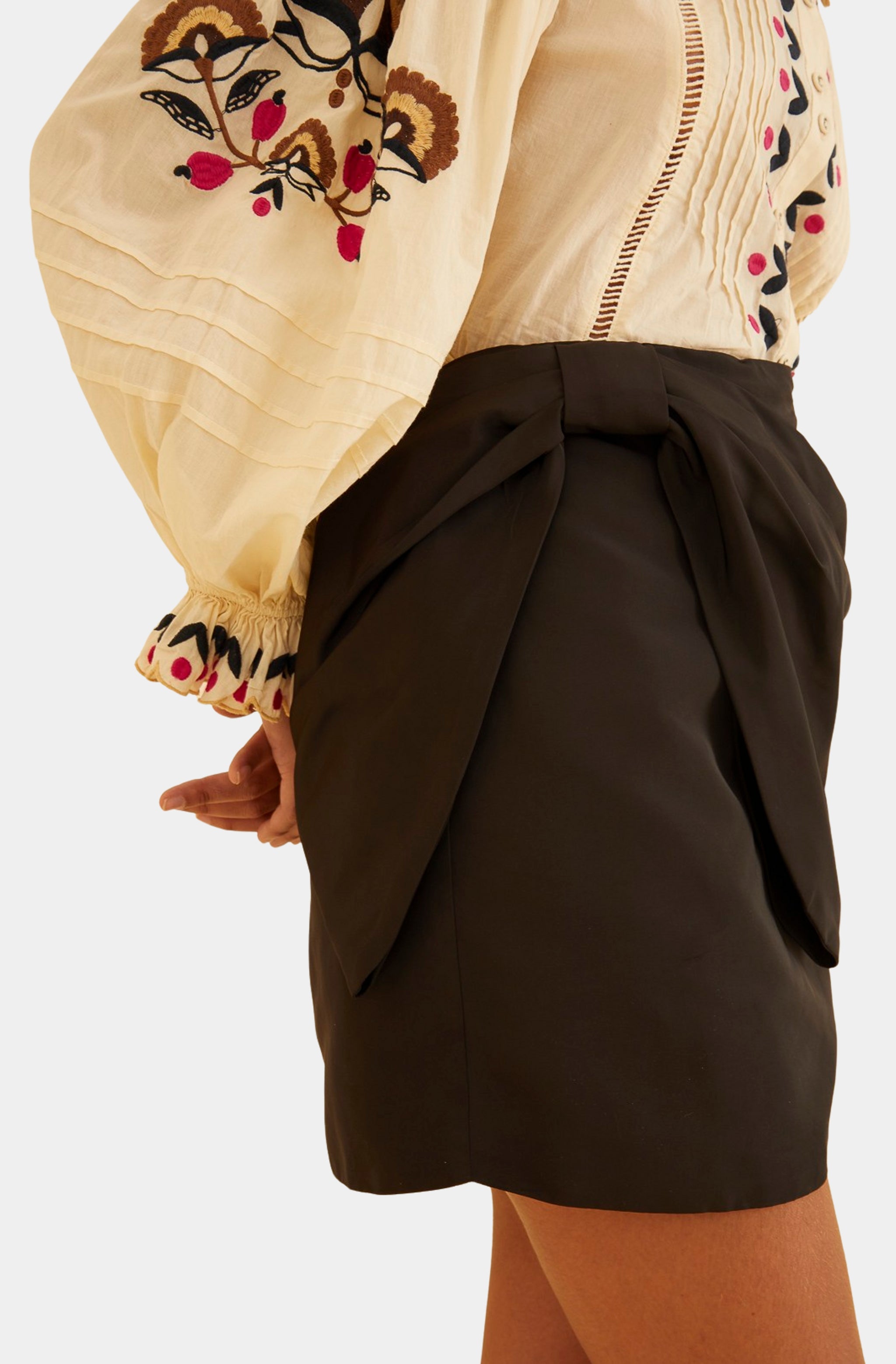 Black Tafeta Mini Skirt