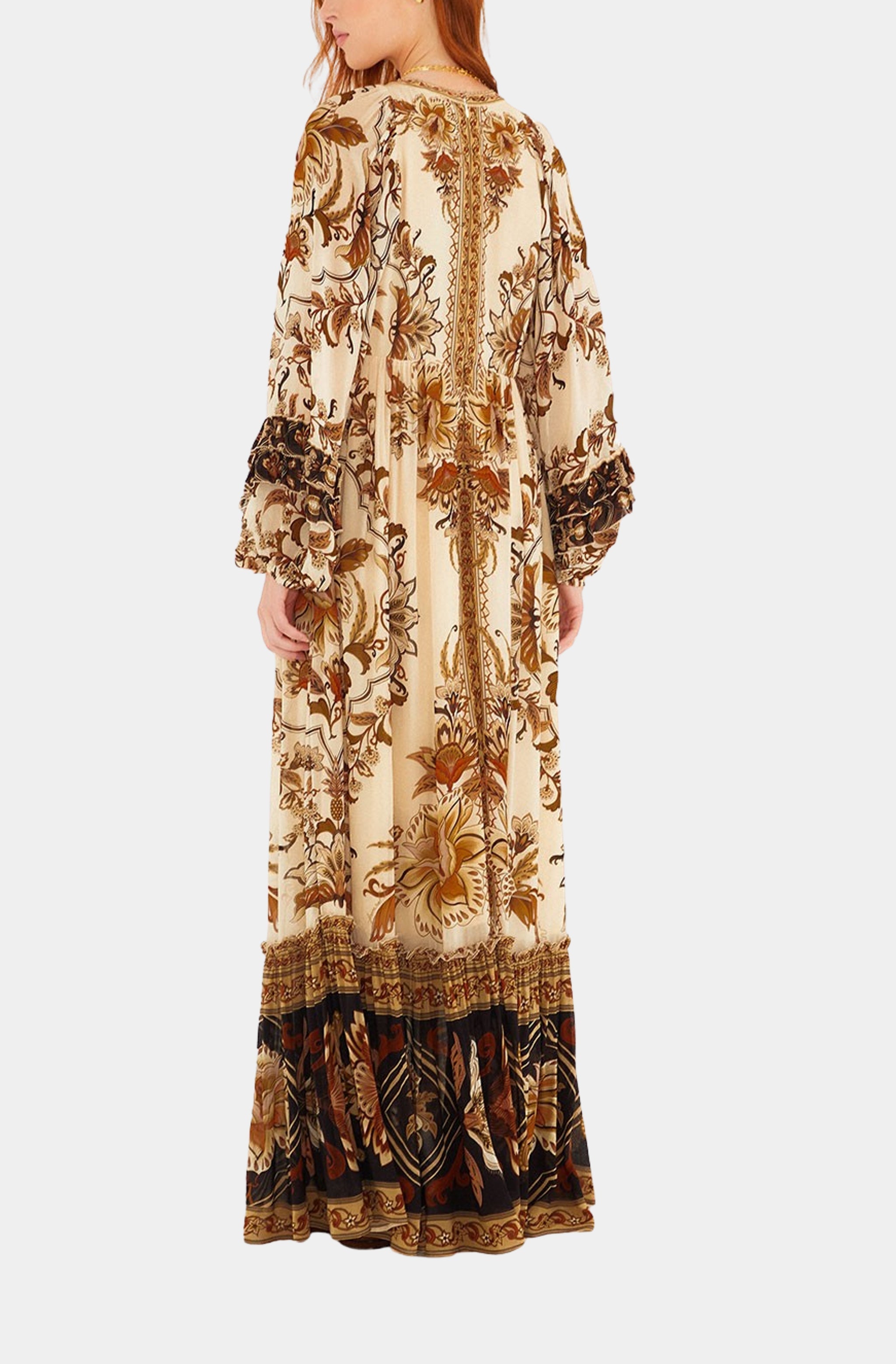 Majestic Garden Sand Maxi Dress