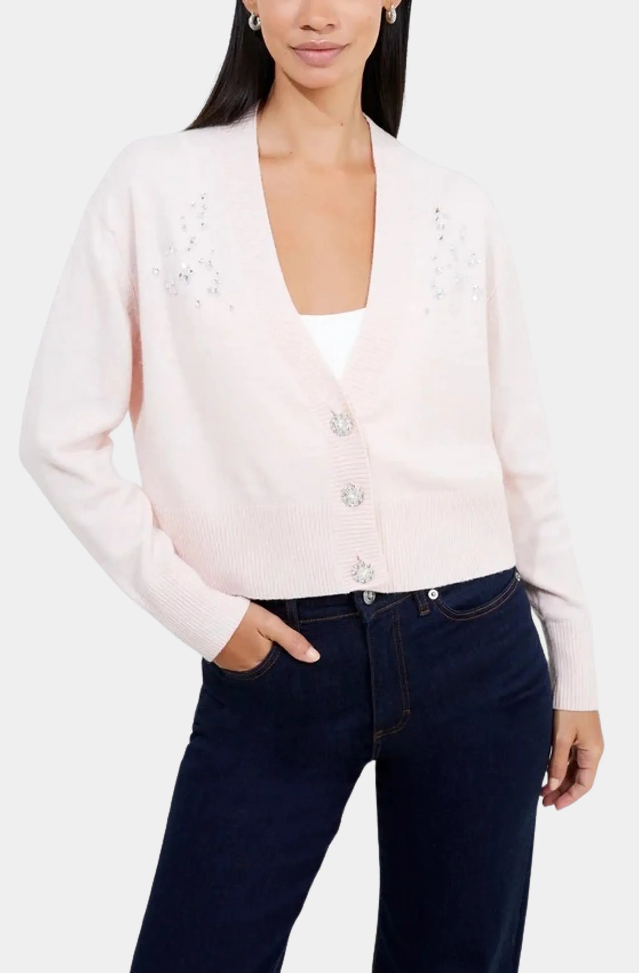 Vhari Long Sleeve Embroidered Cardigan