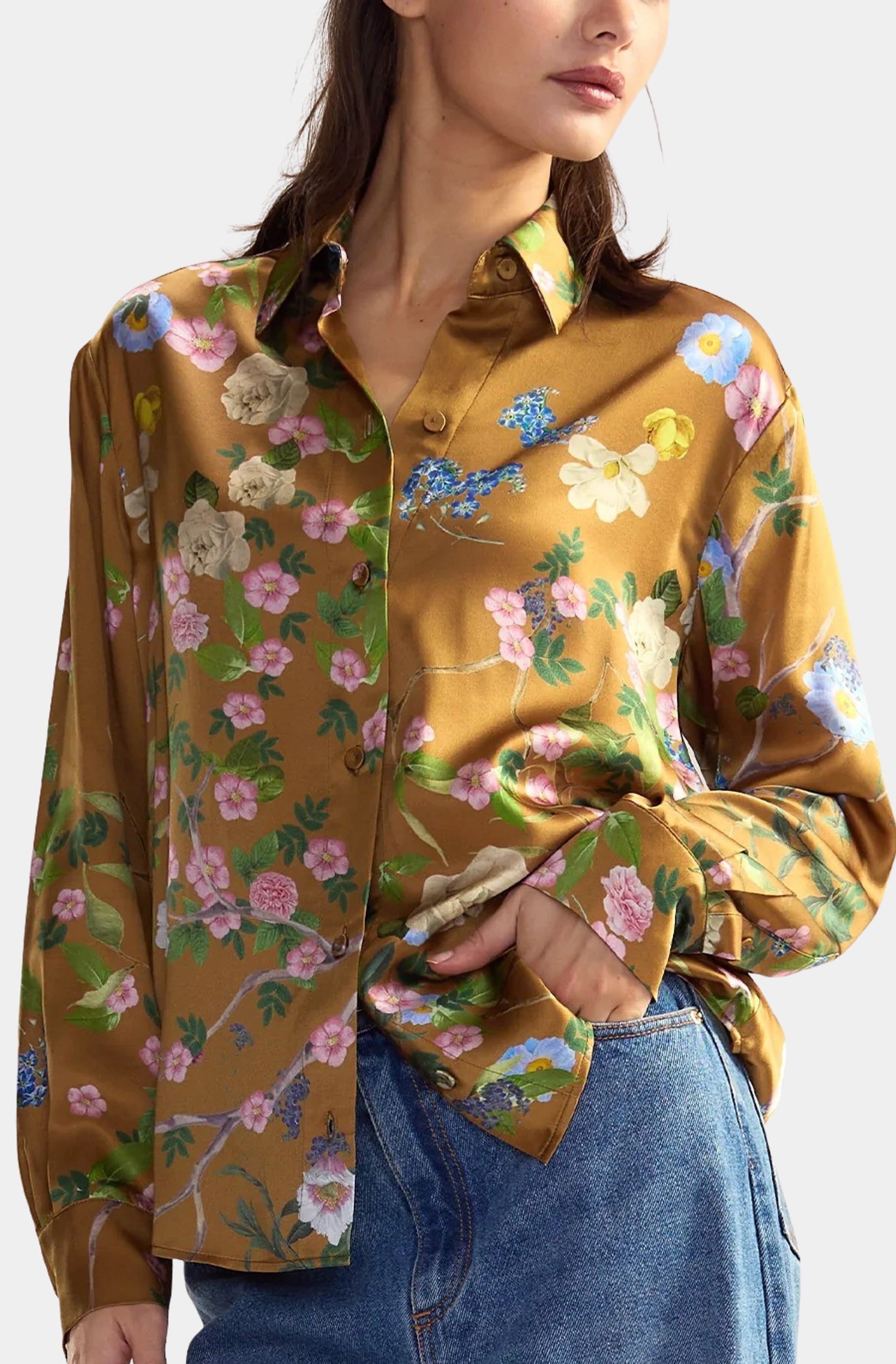 Silk Button Up Shirt