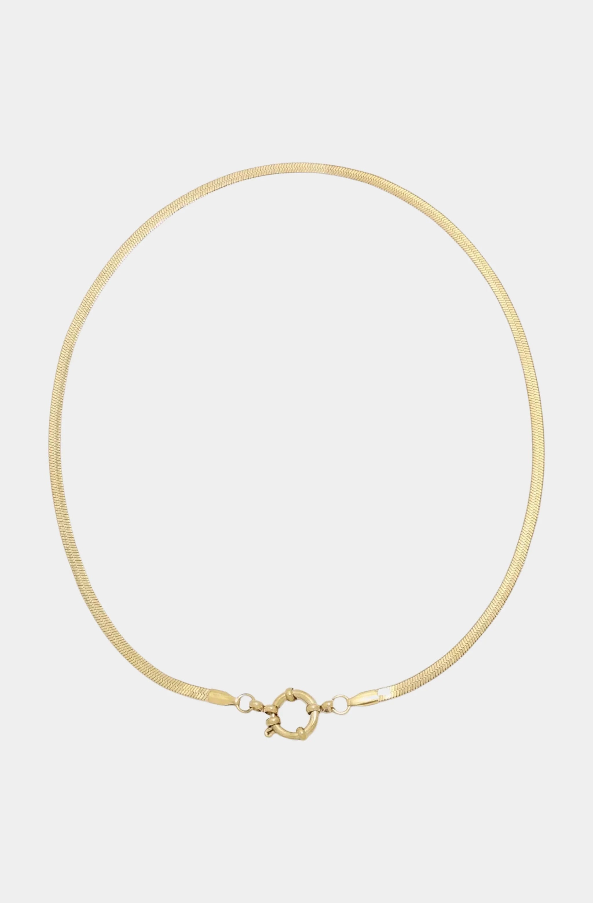 Herringbone Round Carabiner Necklace