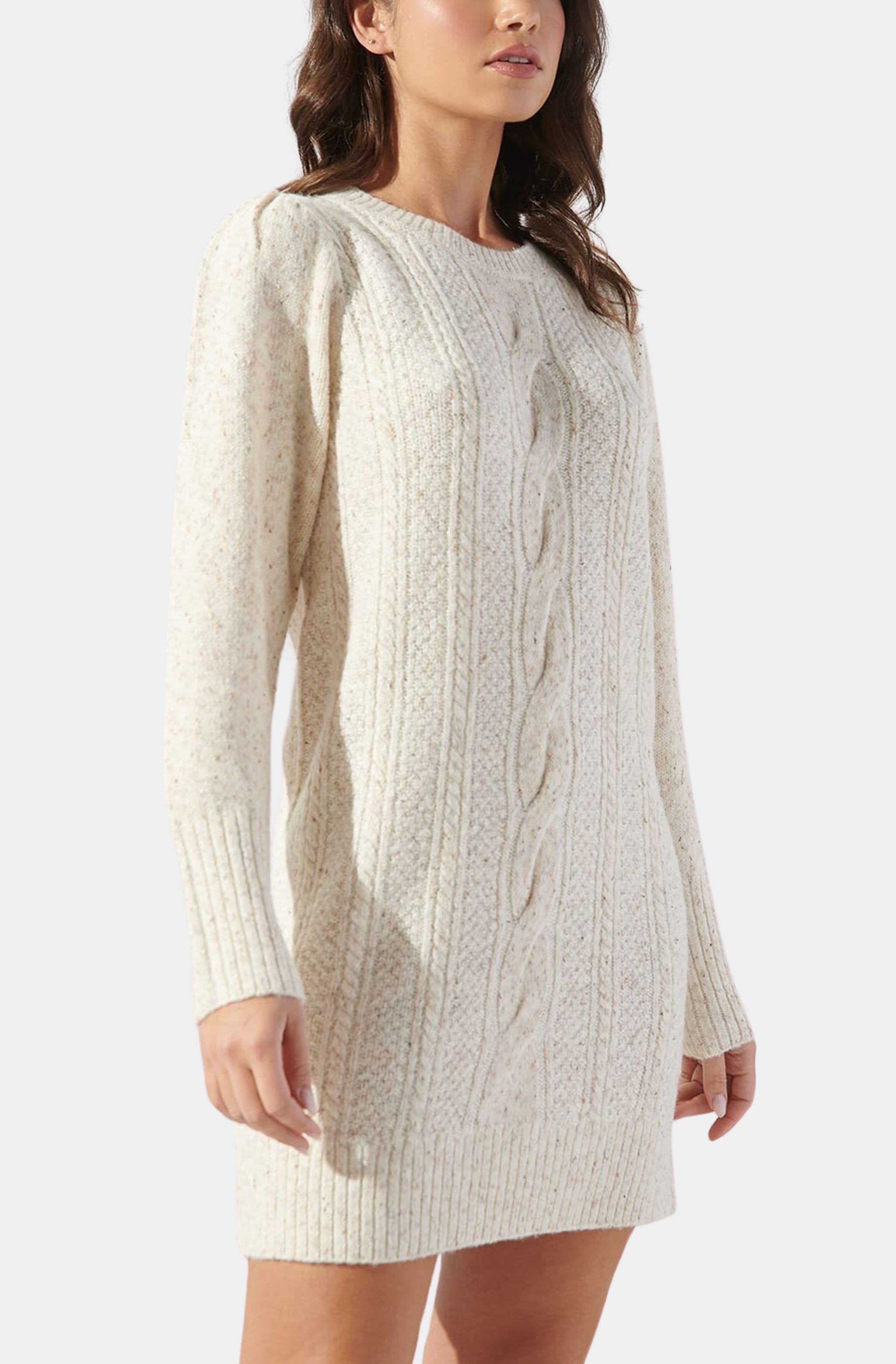 クリアランス大特価 herlipto Cable Knit Dress vanilla / M - トップス