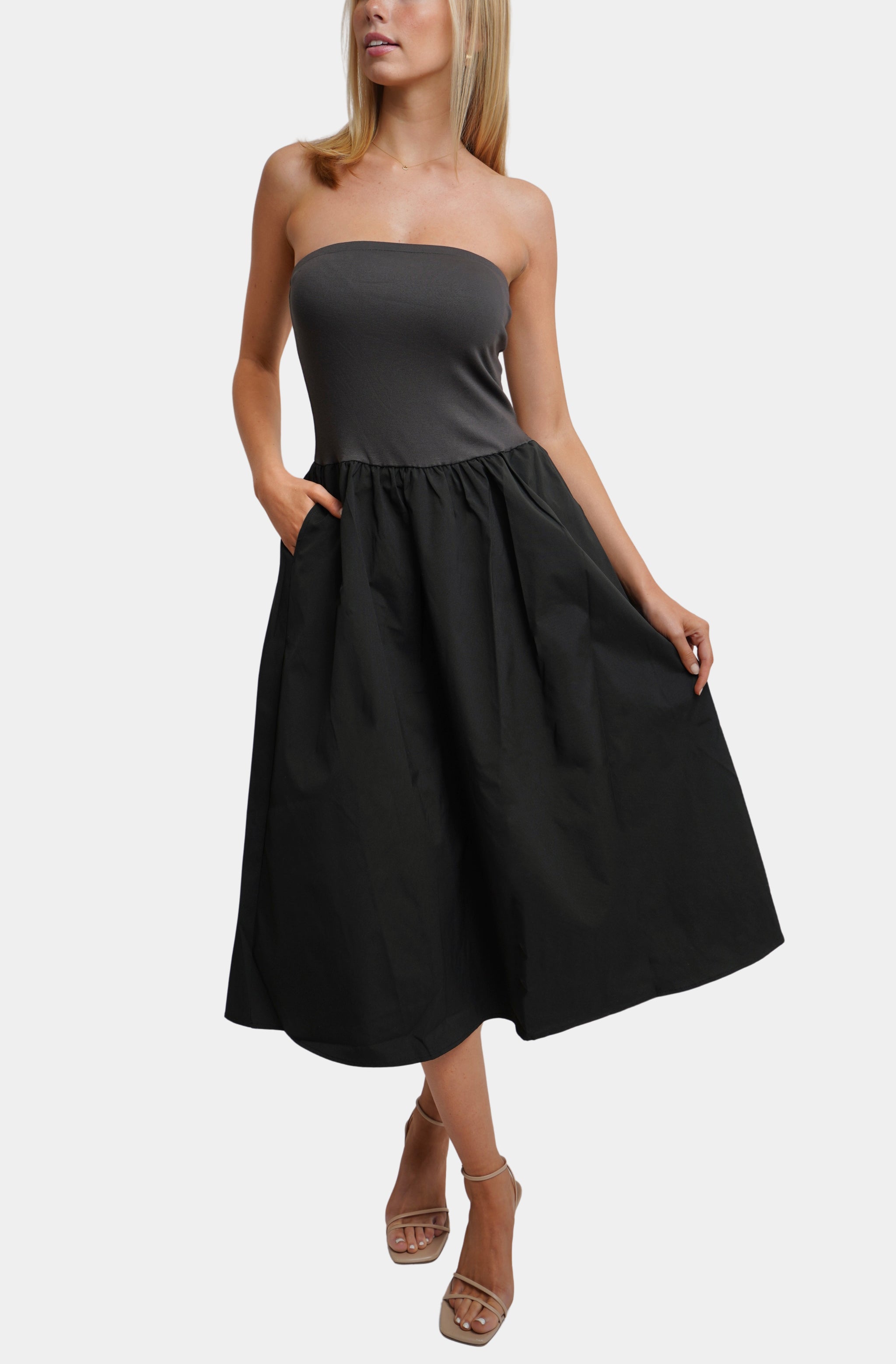 tube top midi dress The Tube Top Midi Dress Black / L