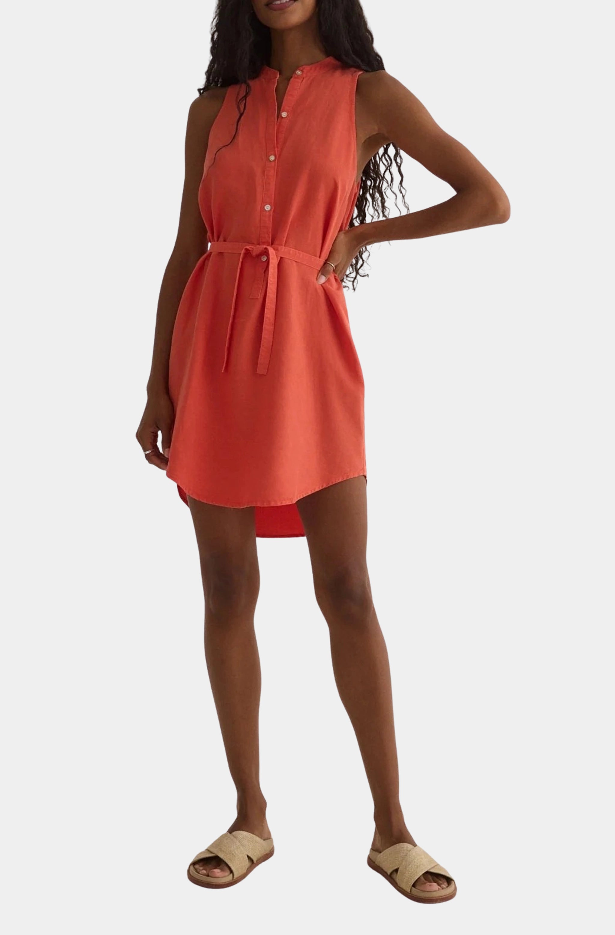 Sleeveless Placket Pullover Dress
