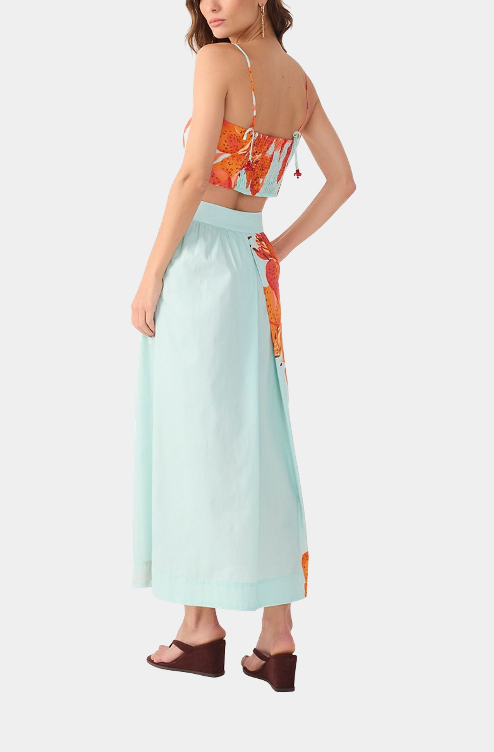 Crop Top And Skirt Tricoline Matching Set
