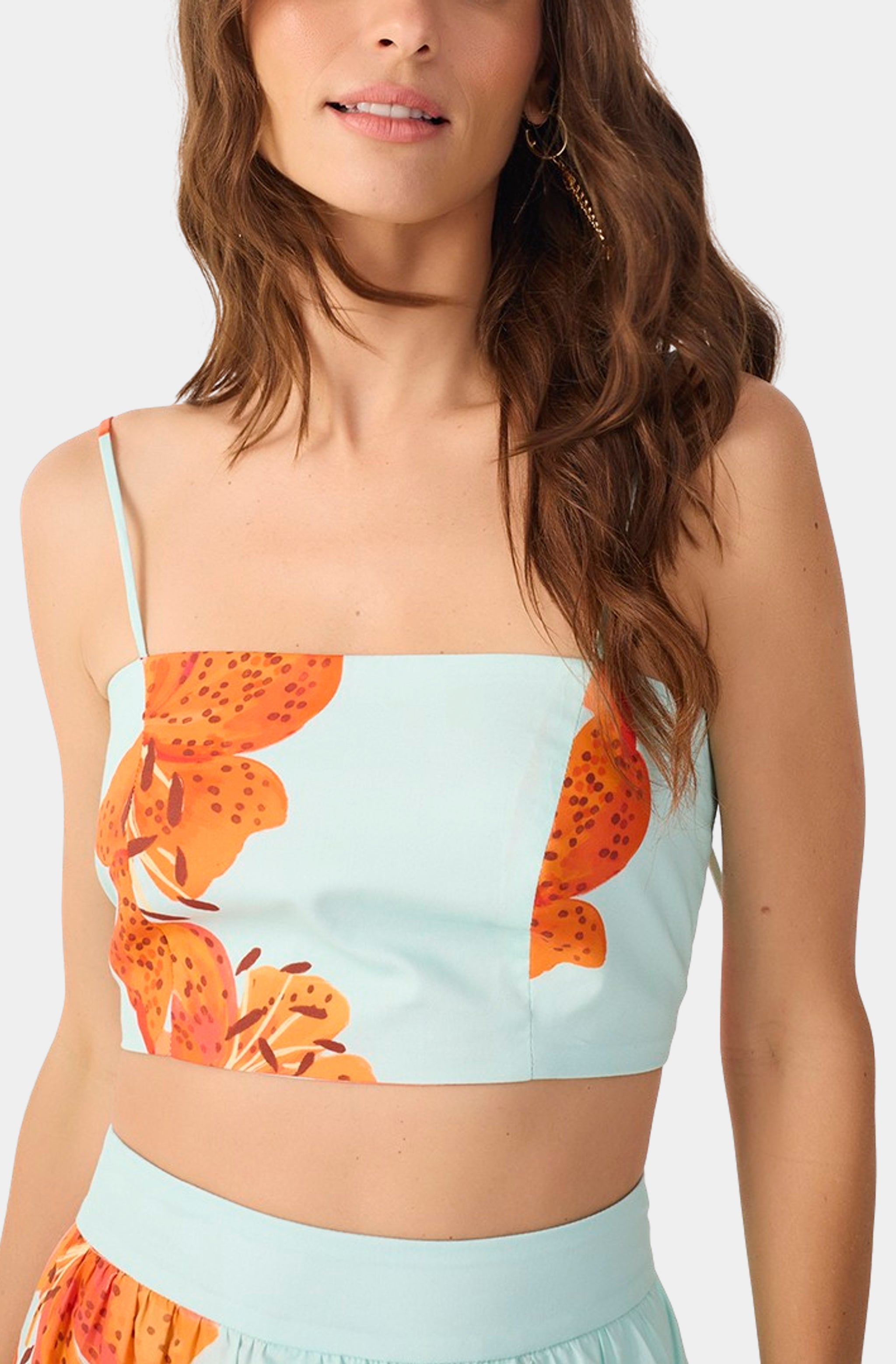Crop Top And Skirt Tricoline Matching Set