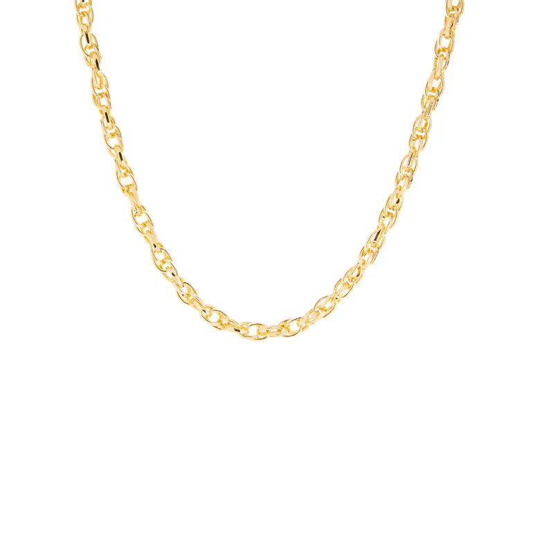 Gold-16&quot; Double Oval Link Chain Necklace