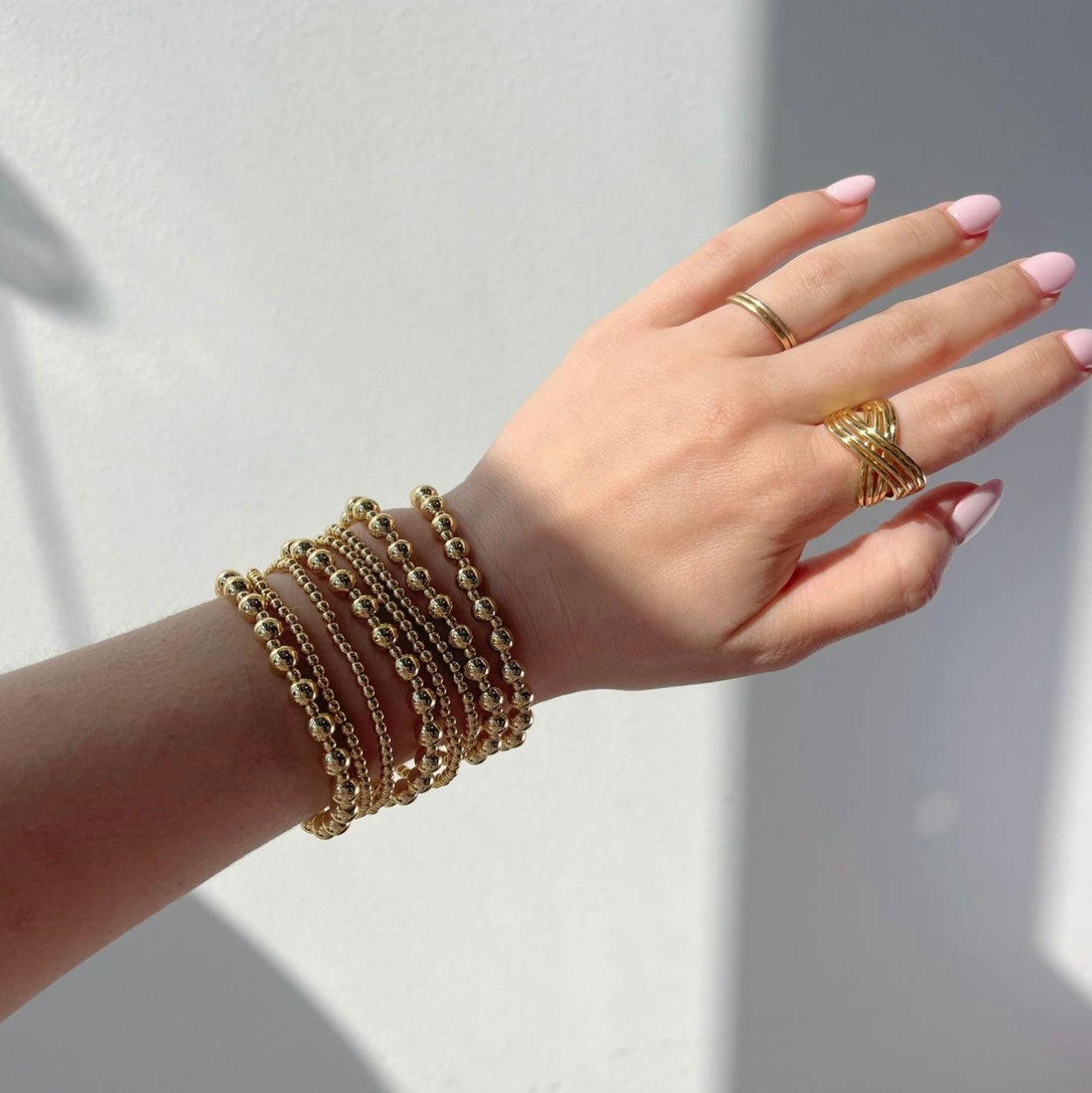 Gold Plated-Layered Crossover Ring