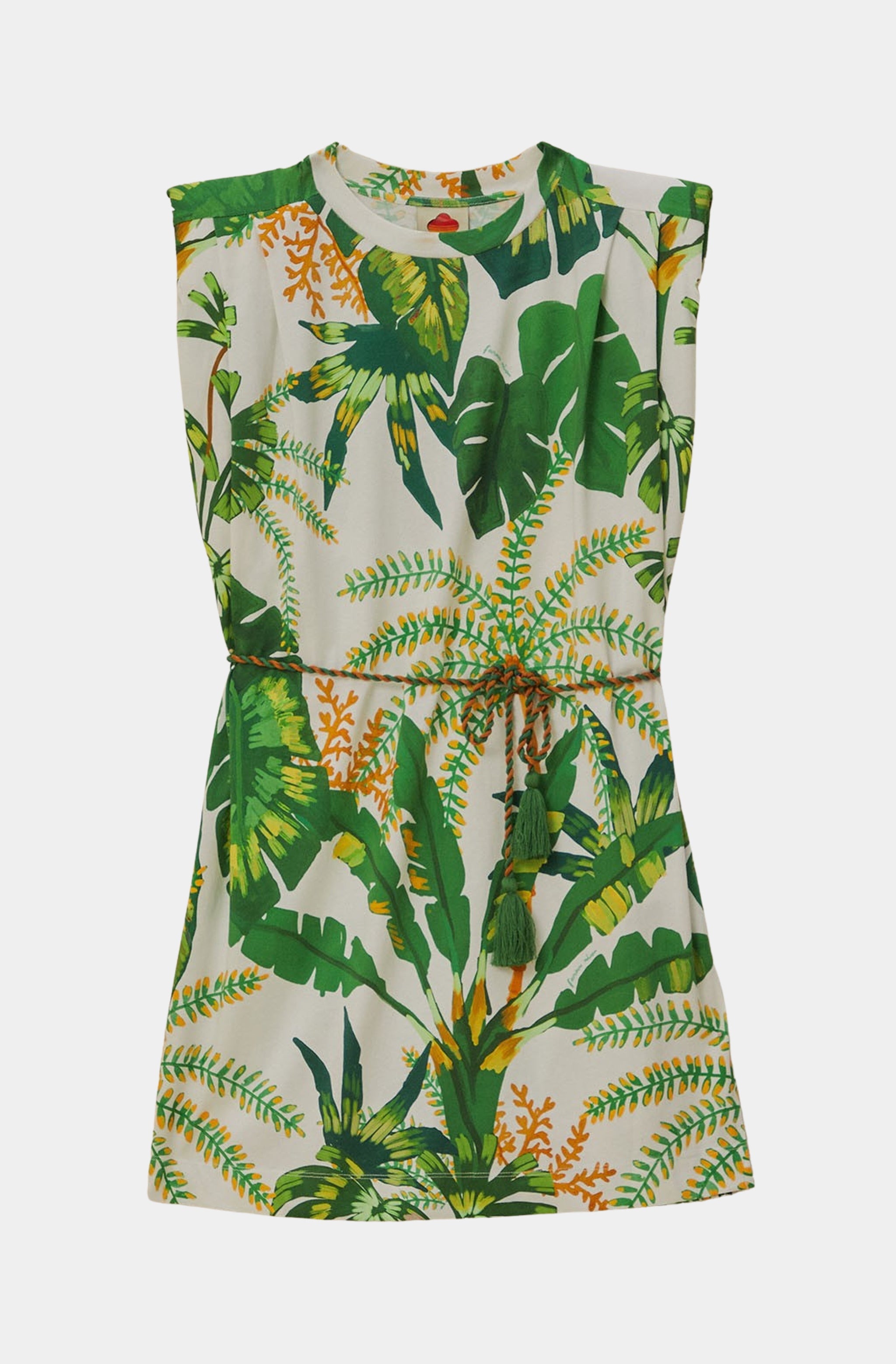 Tropical Forest Off-White T-Shirt Mini Dress