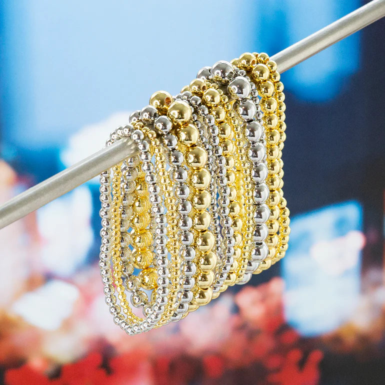 Gold -3mm Beaded Ball Bracelet