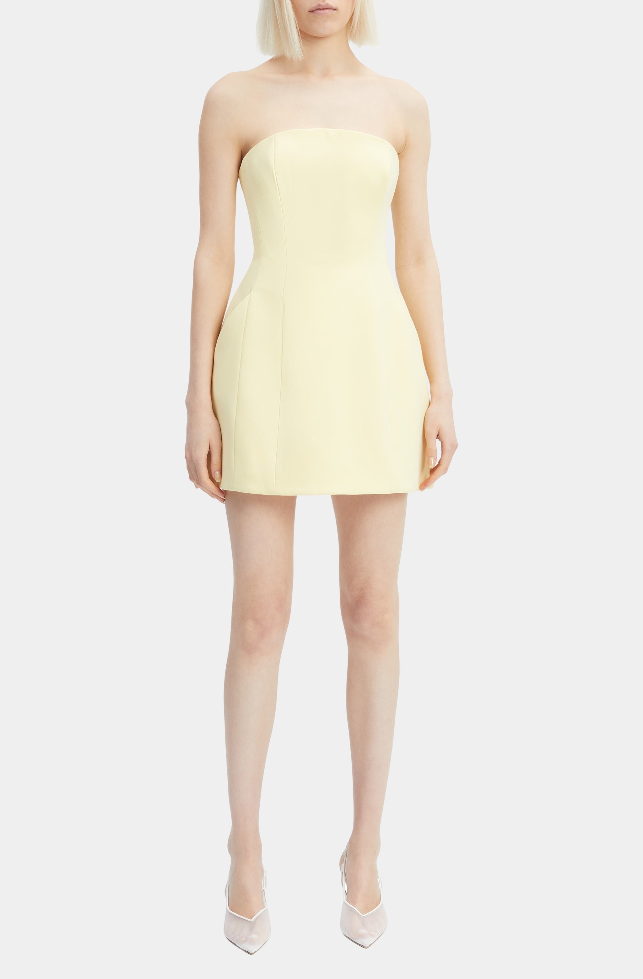 karoline hourglass mini dress in canary yellow Bardot Women's Karoline Strapless Hourglass Mini Dress - Soft Blue