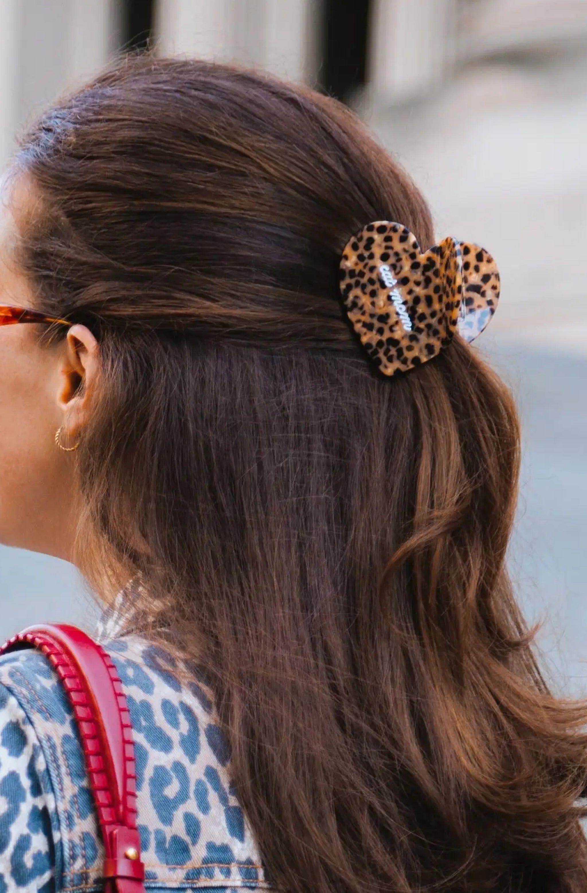 Hand-Painted Cat Mom Claw Hair Clip