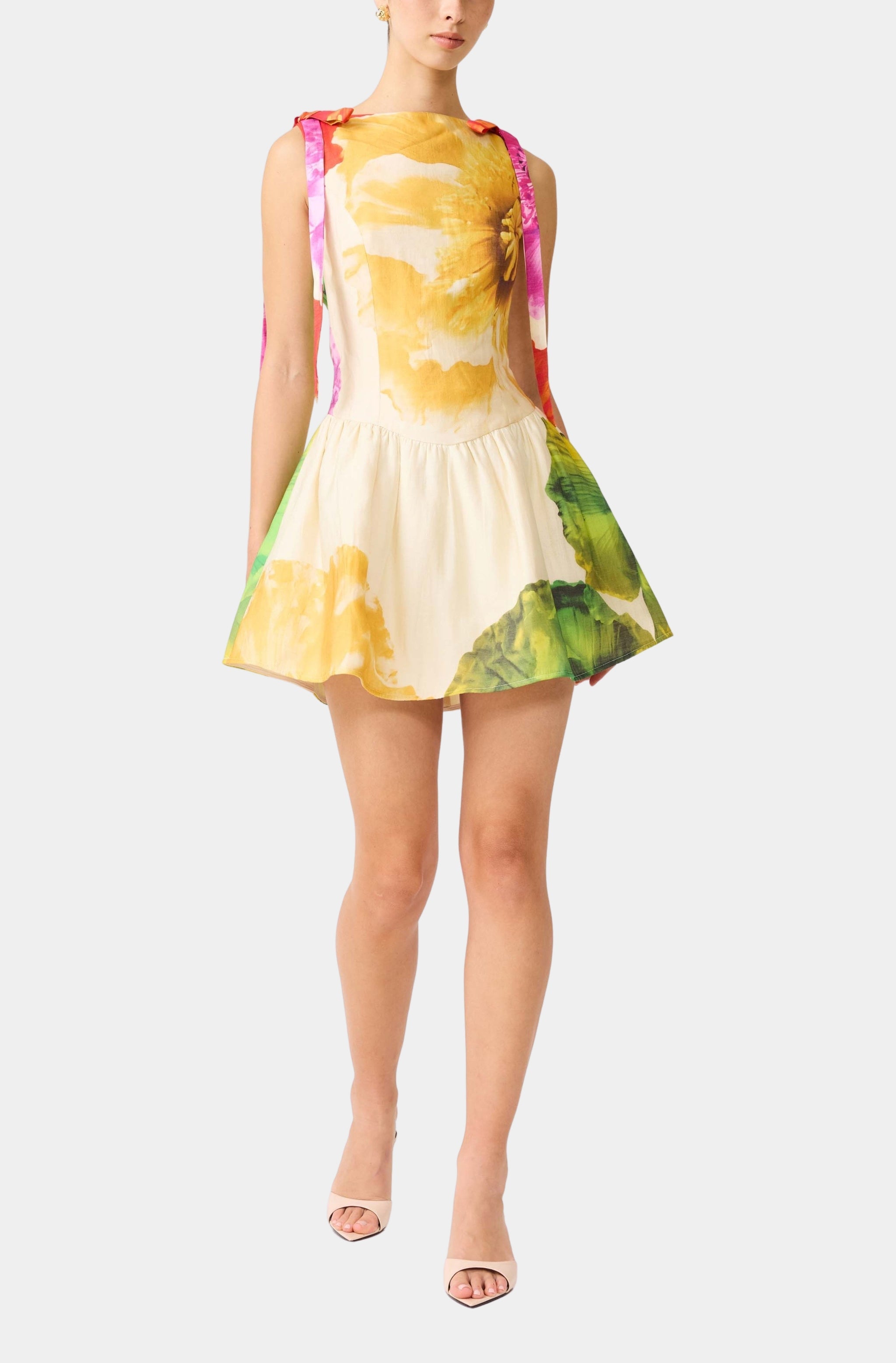 Lilia A-Line Mini Dress In Floralmulti