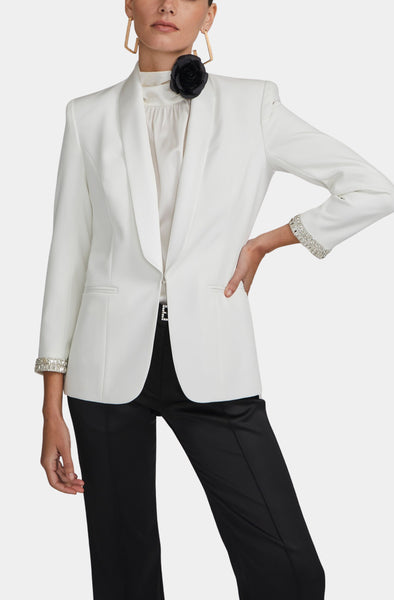 Argo Crystal Satin Combo Crepe Blazer – Hemline Austin