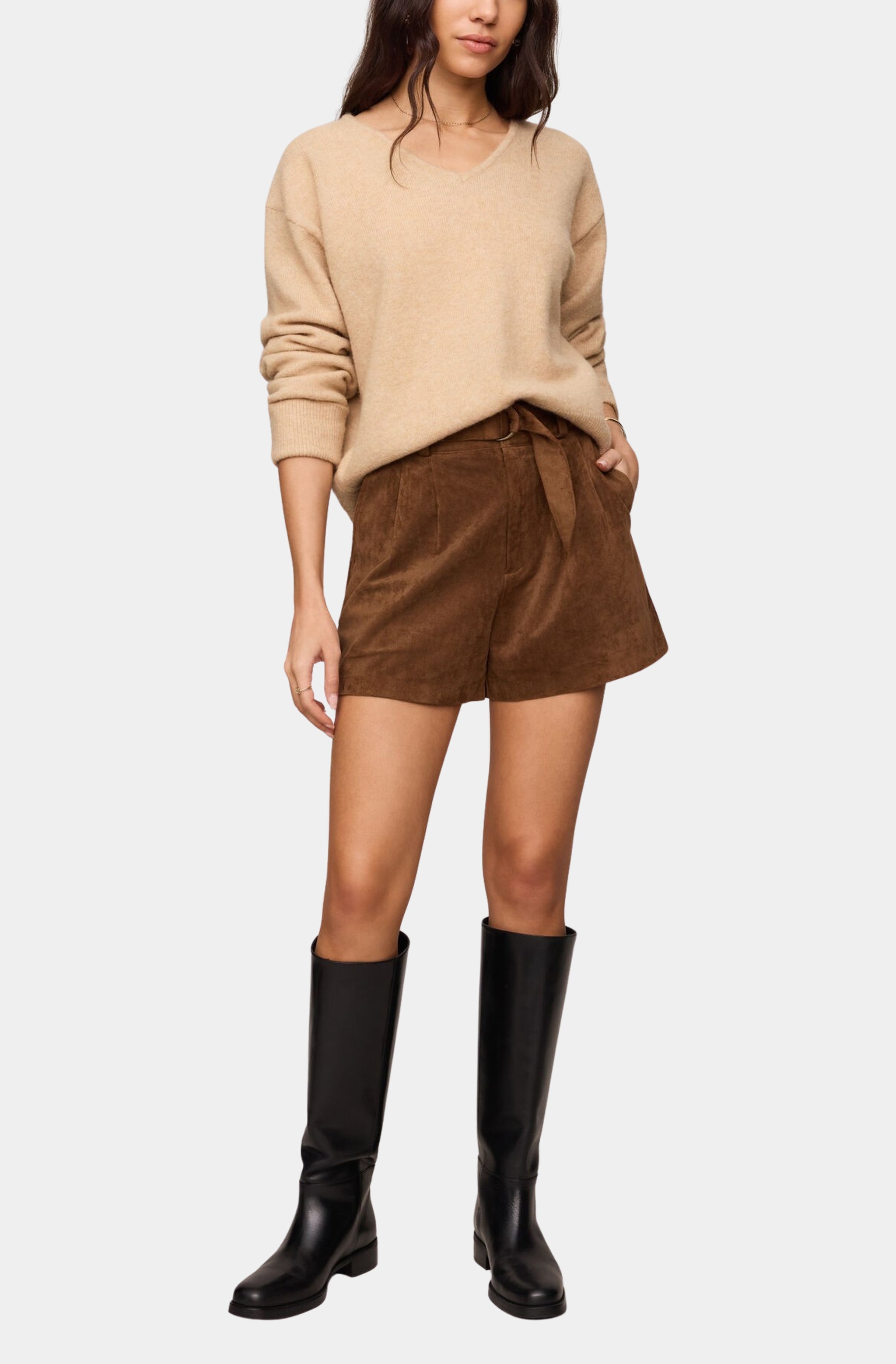 Ivory Suede Short – Hemline Austin