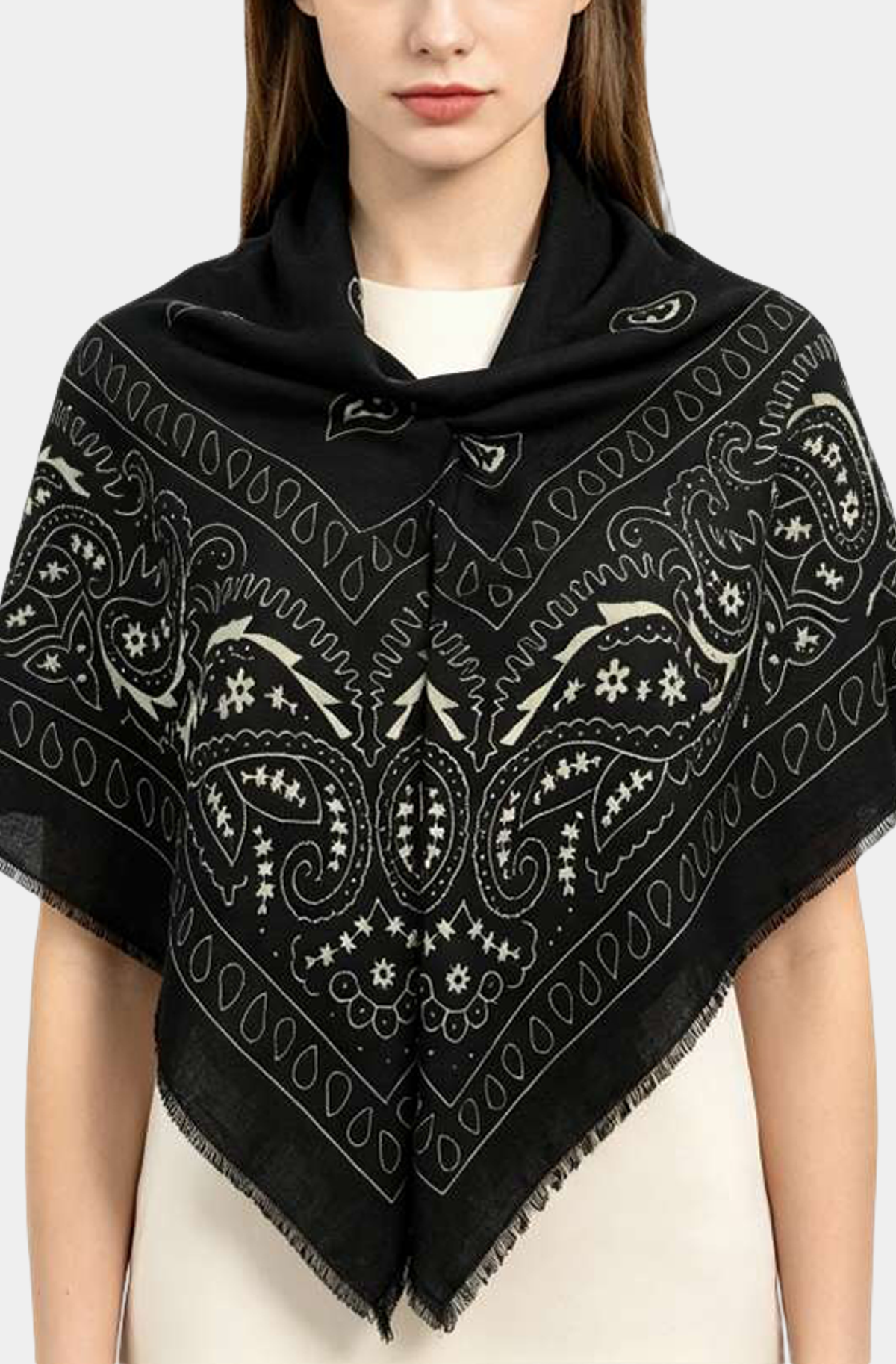 LVSC-281 Black scarf on light gray background