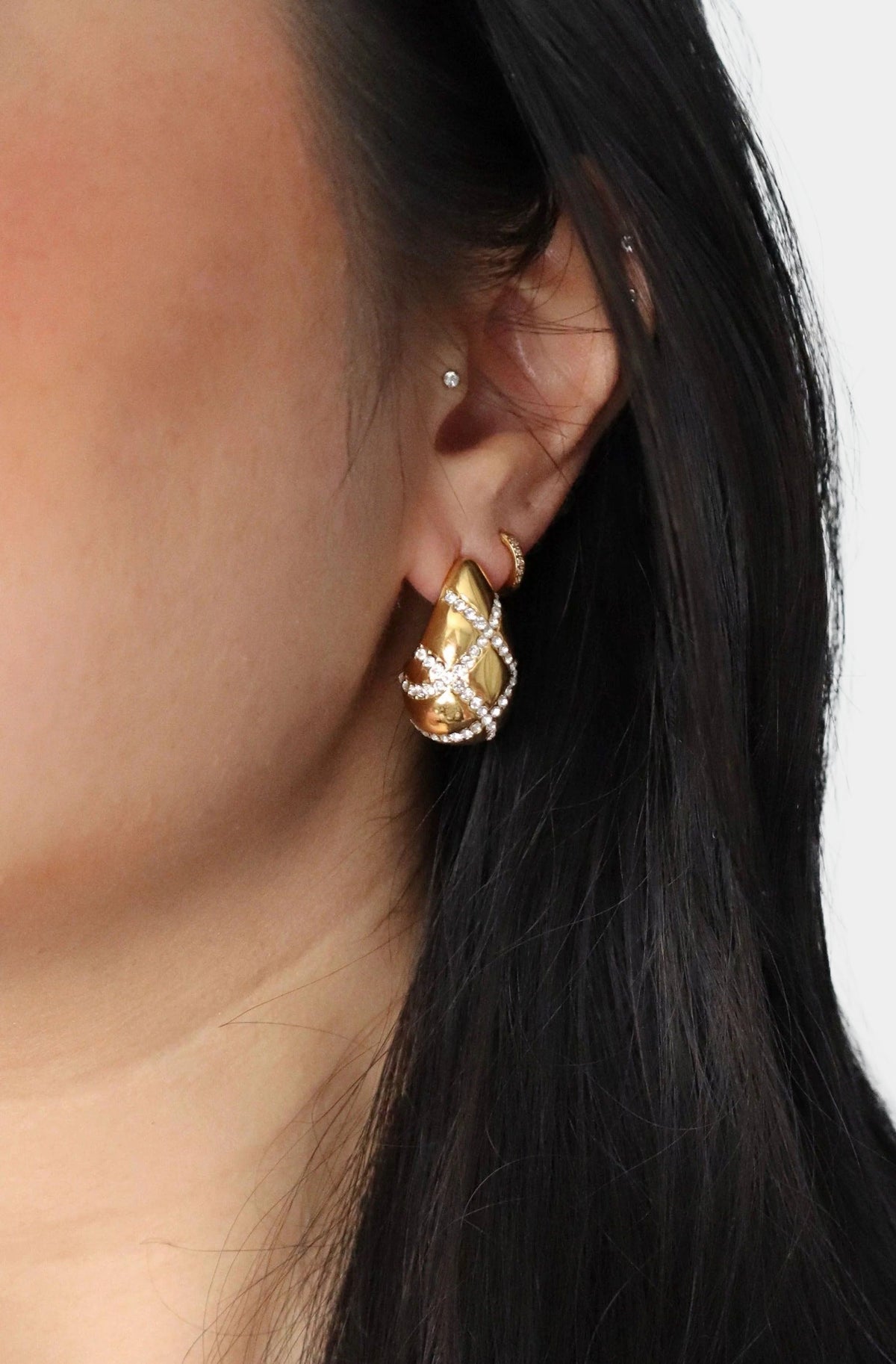 Pave Drop Earrings