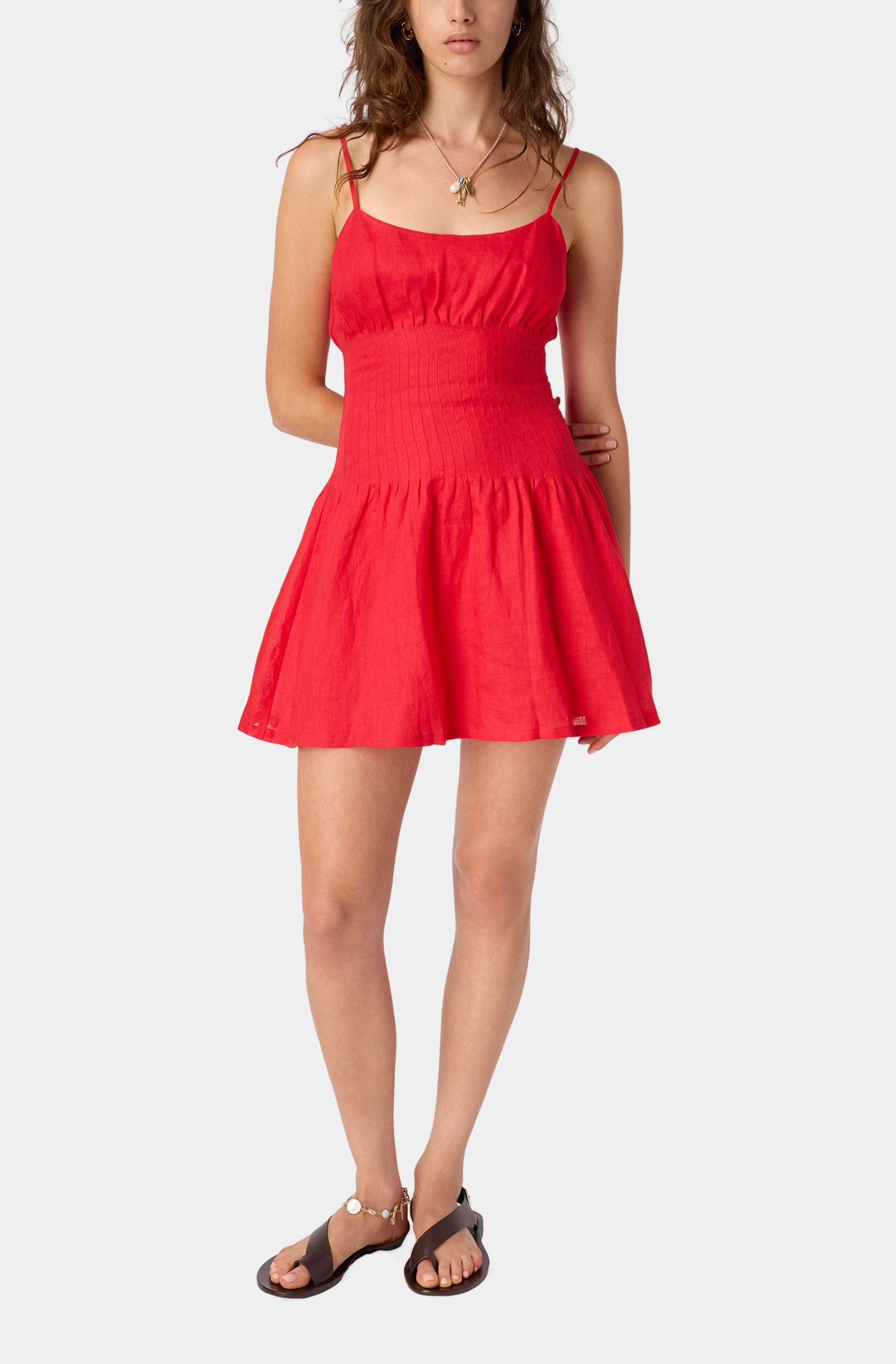 Kairi Linen Mini Dress Candy Apple / M Kairi Linen Mini Dress Candy Apple / M