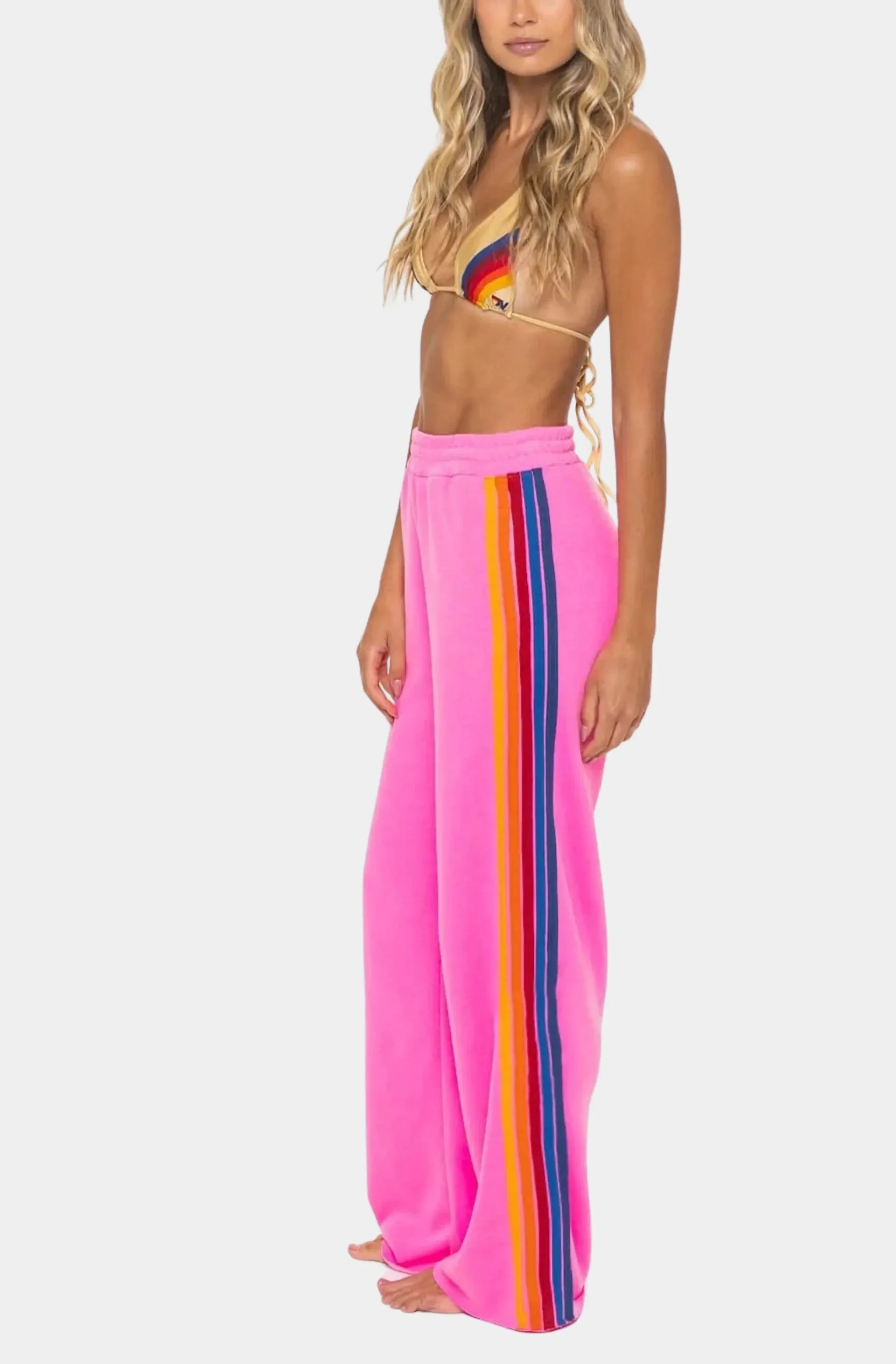 5 Stripe Wide Leg Sweatpant