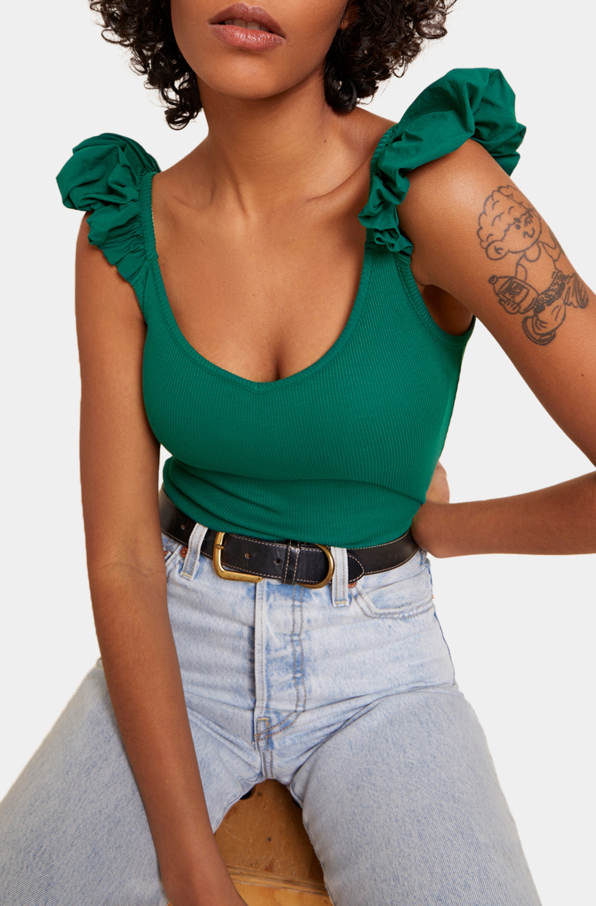 Celeste Tank W/ Bubble Straps